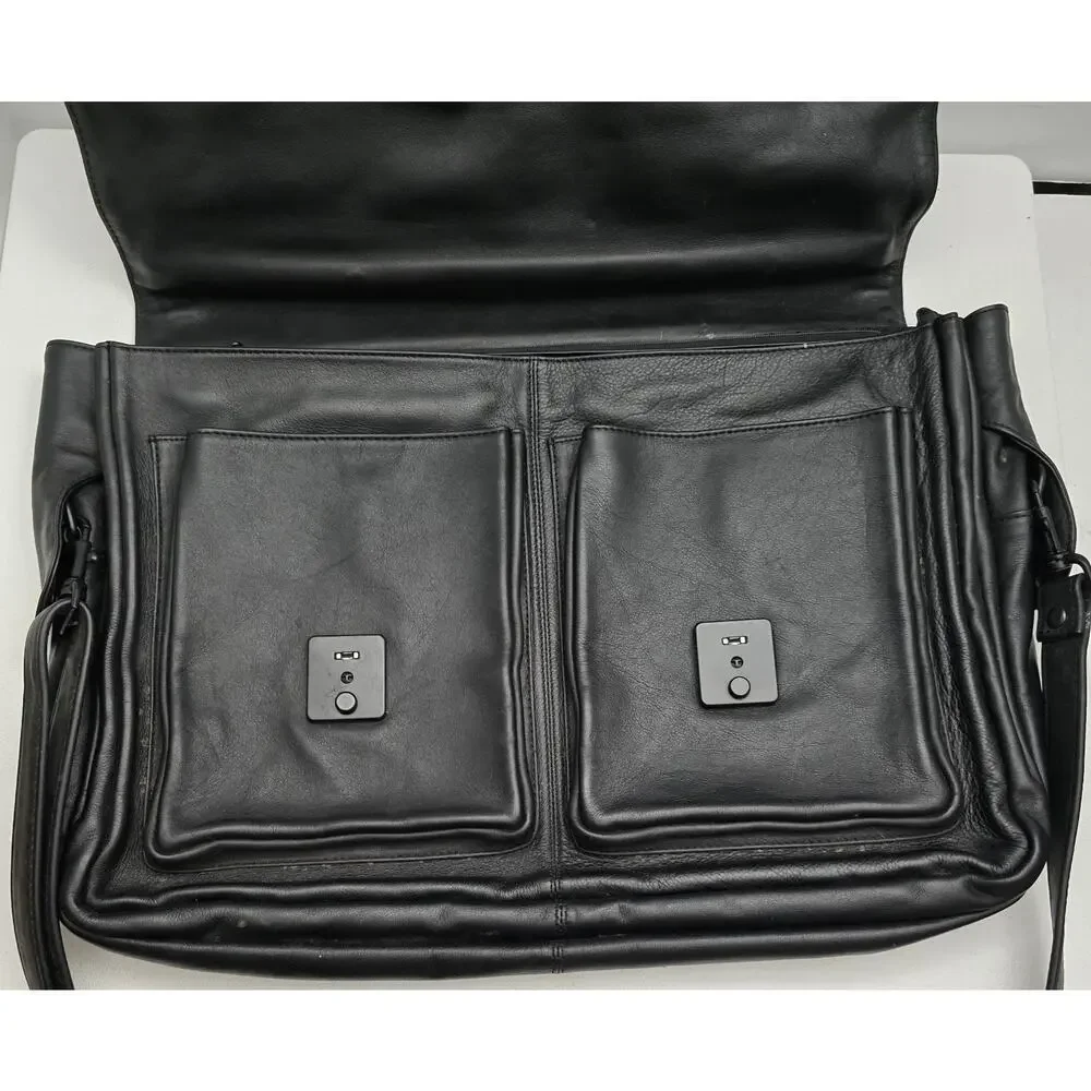 BREE of Germany LEATHER BRIEFCASE Laptop Bag Document Bag Black